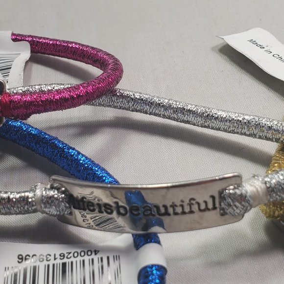 Charming Charlie 6 pc Inspirational charm stretch bracelet - Picture 5 of 12